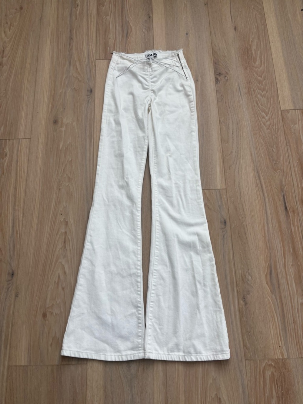 I.AM.GIA White Low Rise Flare Pants XS Y2K Bell Bottom